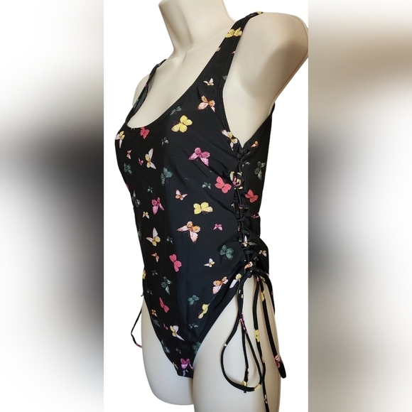 Cyn & Luca Swim Butterfly One Piece Swimsuit Women's M Black - Picture 3 of 9